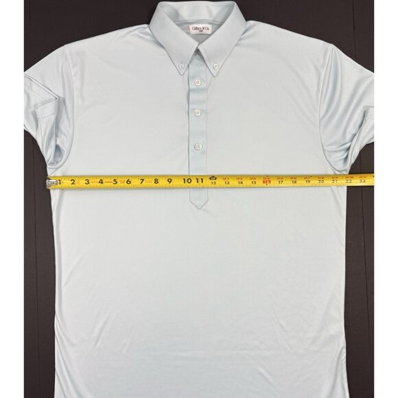 Collars And Co Mens Dress Collar Polo Shirt Size Large Golf Performance Blue - Picture 8 of 9